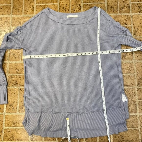 Free People Gray Thermal Waffle Knit Oversized Tunic - Picture 13 of 13